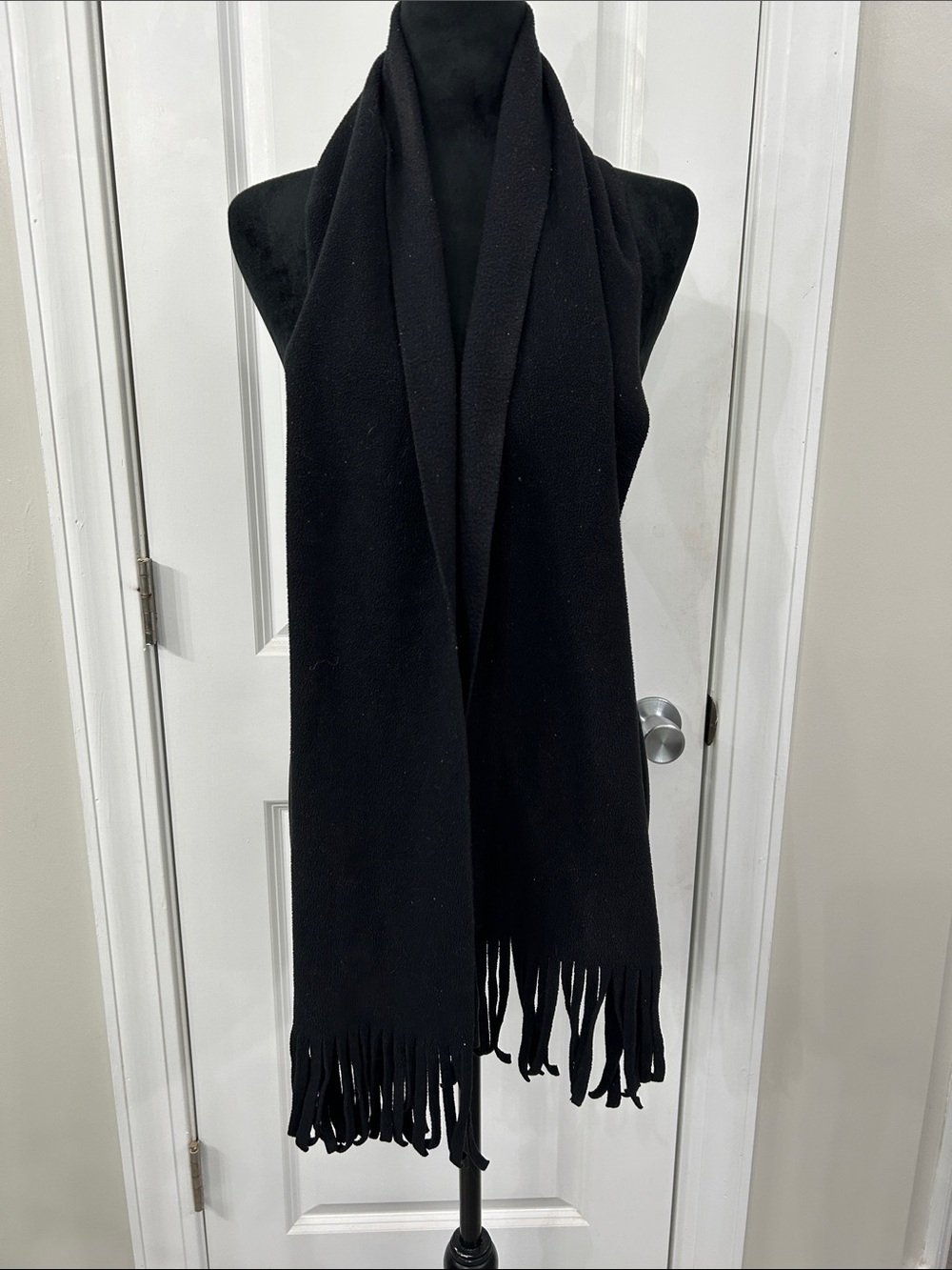 Classic Black Fringed Scarf